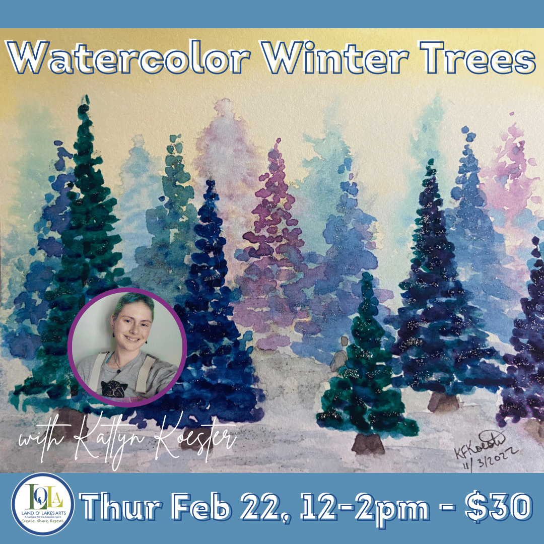 Watercolor Winter Trees