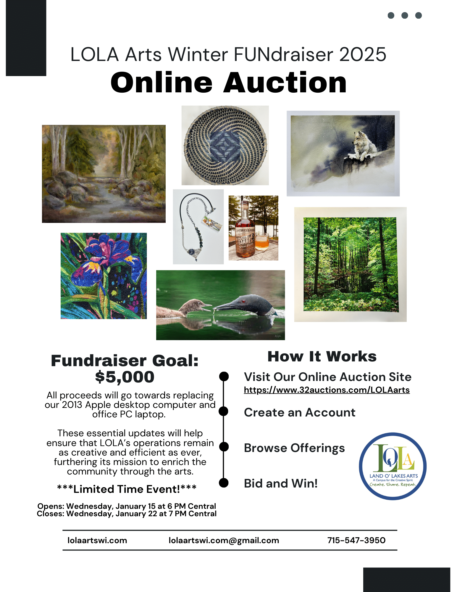 Online Auction Flyer - Winter FUNdraiser 2025