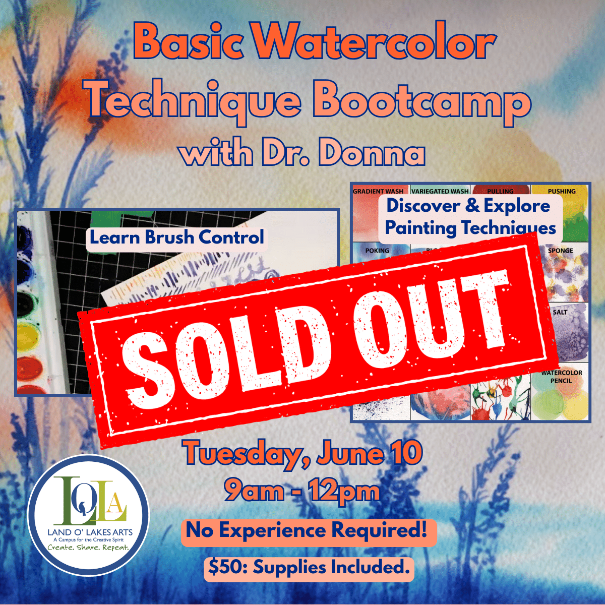 Basic Watercolor Technique Bootcamp - Dr. Donna - June 25