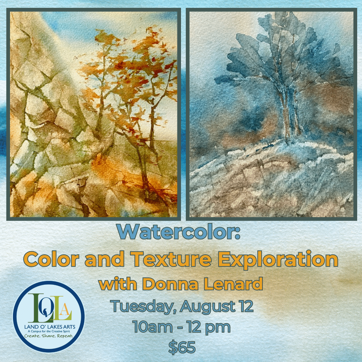 Watercolor Color and Texture Exploration - Donna Lenard 2