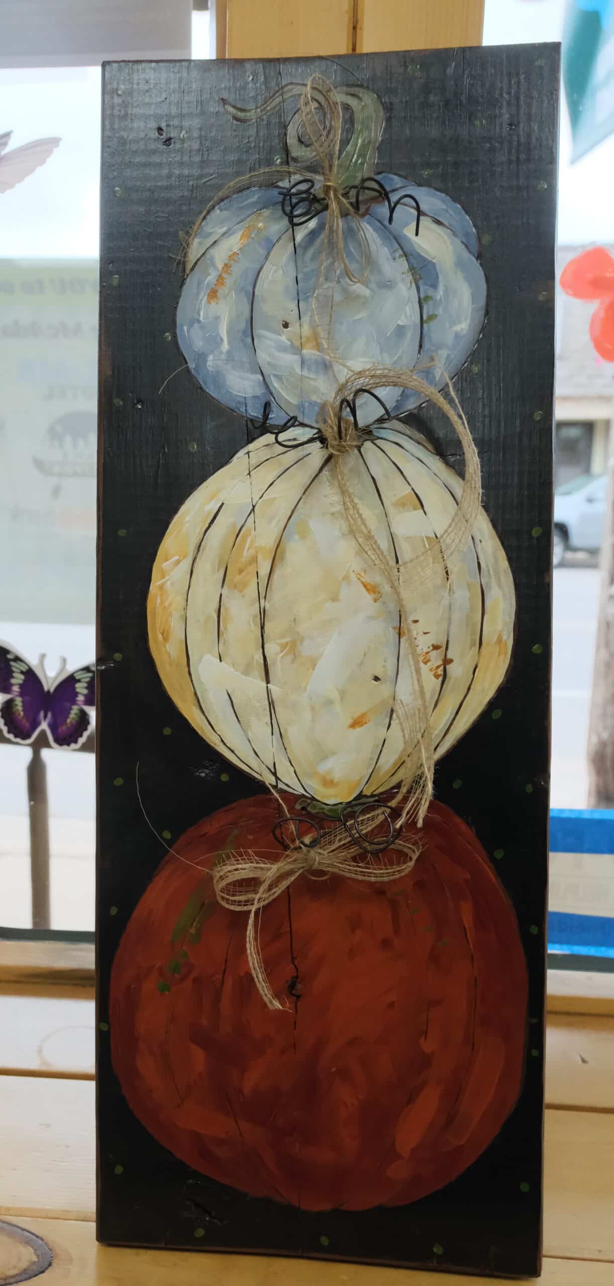 Sue Schurch Acrylic Pumpkin Vertical